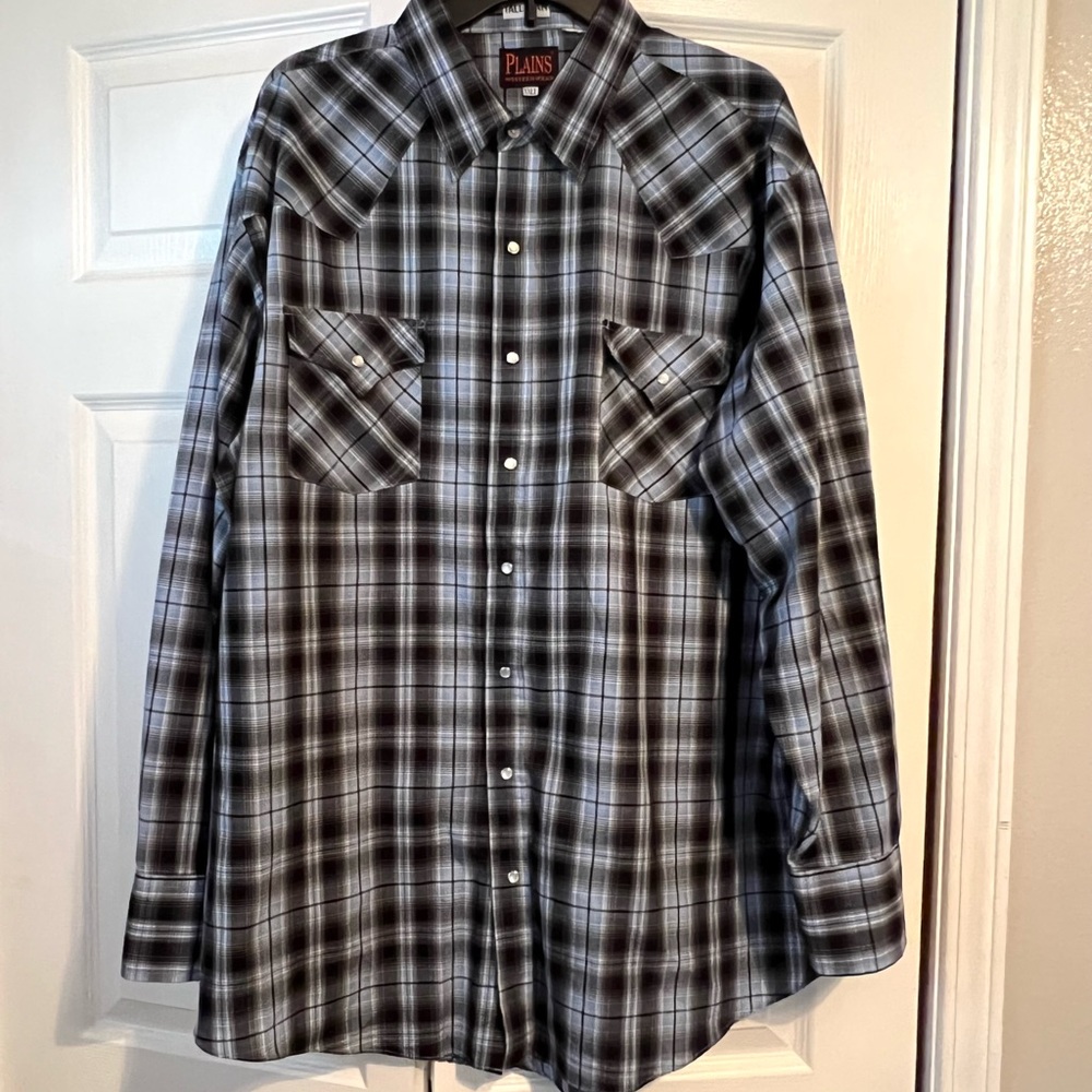 Plains Western Wear Button Down Shirt Xxl Tall
